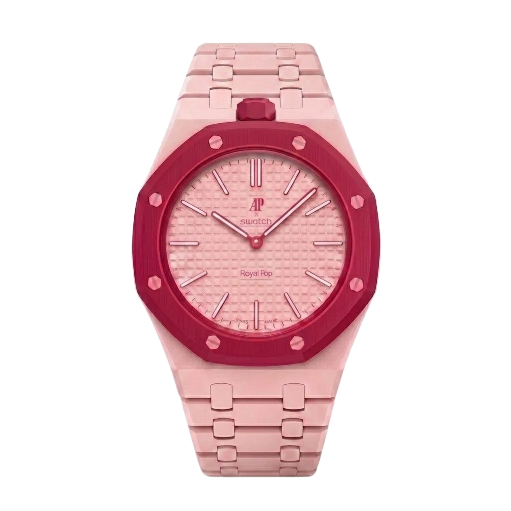 Royal Pop Otto Rosso — raspberry bezel, pink ceramic dial and bracelet